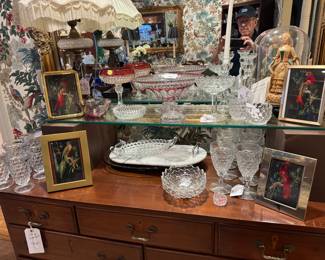 glassware in the dining roon