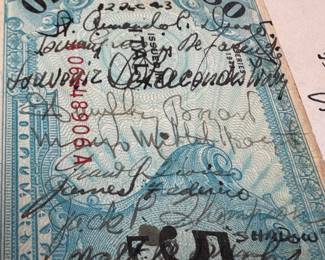 50 Lire bank note...Bogart signature in middle of list