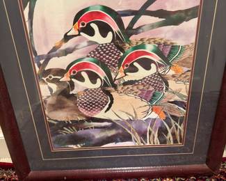 framed birds print