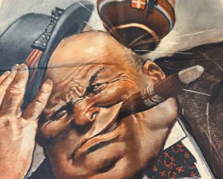 Wartime Italian magazine lampooning Churchill on the cover