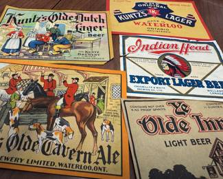 Vintage beer labels