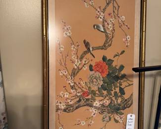 large Asian framed panel