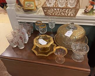 tea cart and glass