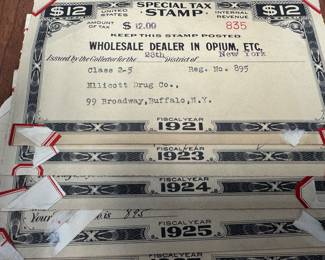 Opium Dealer license during 1920's