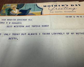 1937 Mother's Day telegram