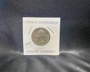 Choice of 10- 1964-D Washington UNC. Silver Quarter