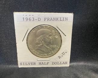 1963-D Franklin Silver Half Dollar 