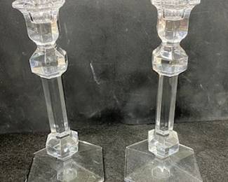 Pr, Crystal Candlesticks- Val St. Lambert 