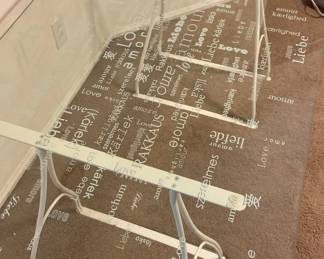 Glass Desk Table With Words Of Encouragement On The Glass