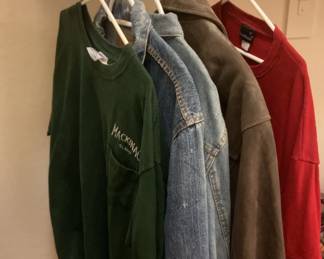 Jean Jackets, Leather Jacket, And Two Nice Shirts