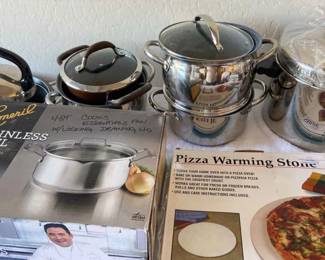Assortment Of Stovetop Cooking Pots Emeril, Farberware , Greenpan, Wolfgang Puck