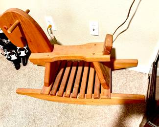 Vintage wooden rocking horse