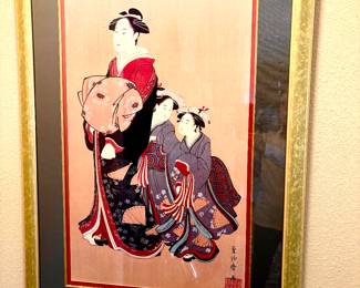 Custom framed oriental art