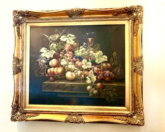 Still life oil in gold frame