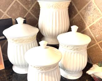 White cannister set