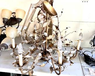 Lovely metal and crystal chandelier