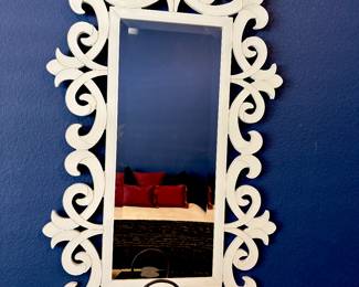 White open frame mirror