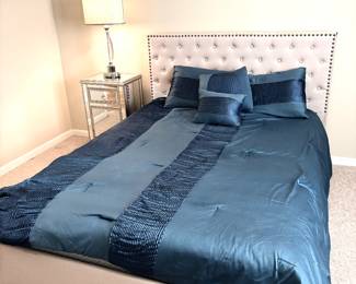 Stylish queen bed with storage drawers