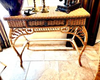 Charming vintage wicker table
