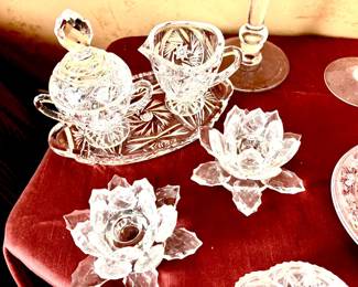 Assorted crystal and glass