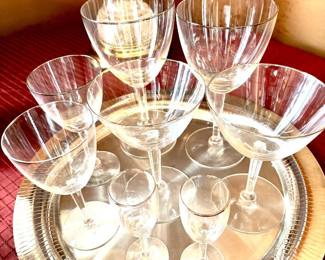 Fostoria glasses with silver rim