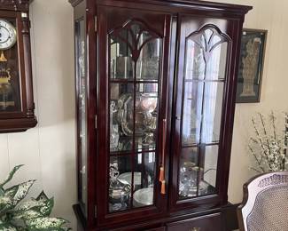 China cabinet and China, crystal, and silver 