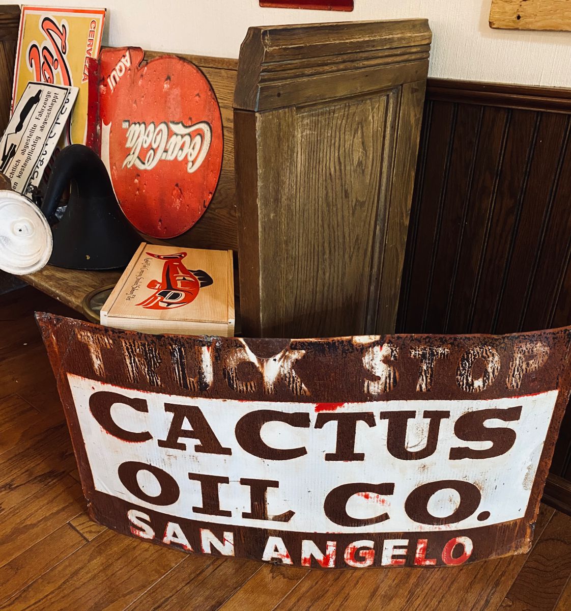 Cactus Oil Company Sign San Angelo…Lots of old advertising signs relating to gas, oil, Coca Cola, etc.