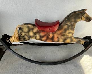 Vintage Wooden Rocking Horse