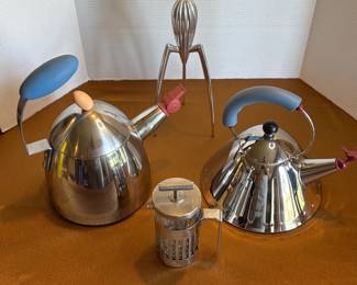Alessi, Michael Graves Design Tea Pots, French Press, Juicer