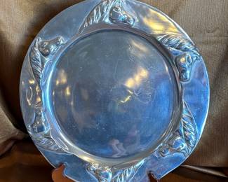 Mexican Pewter Horse Themed Platter