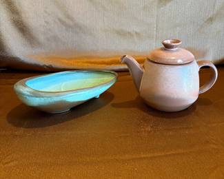 Frankoma Tea Pot and Console Bowl