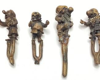 ANTIQUE SNOW WHITE & THE SEVEN DWARVES BRASS FIGURES