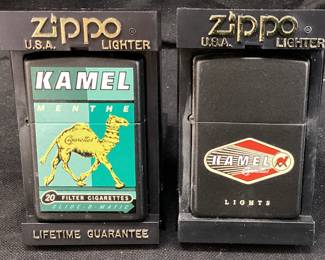 (2) CAMEL ZIPPO LIGHTERS, KAMEL MEMTHE & 1998 KAMEL LIGHTS
