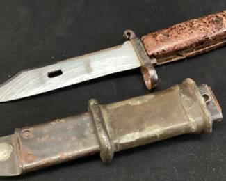  WW2 ERA FIGHTING KNIFE BAYONET w SHEATH