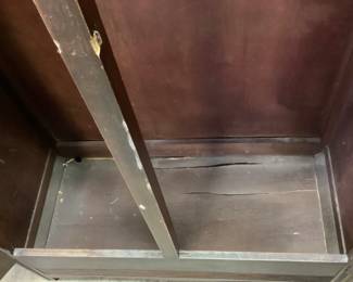 ANTIQUE MIRRORED 2 DOOR WARDROBE, CRACKED BOTTOM NO SHIPPING PICKUP ONLY