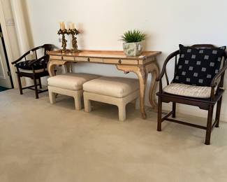 CONSOLE TABLE AND CHAIRS