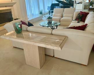 TRAVERTINE CONSOLE TABLE