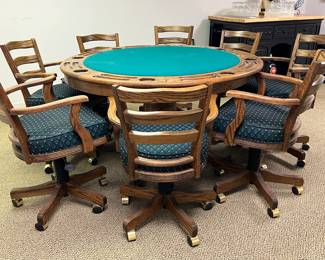 POKER TABLE AND CHAIR SET