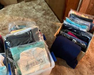 Boxes and boxes of new unopened clothes
