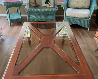 Part of the turquoise wicker, and coffee table