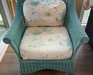 Part of a great turquoise wicker set