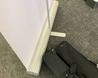 Advertising banner sign stands, pull up - replace the actual banner with your own message