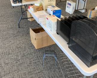 Various office supplies, printer paper, ink rtc