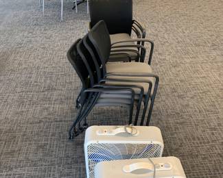 Stackable, wheeled chairs