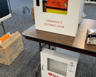 First aid cabinets and AED