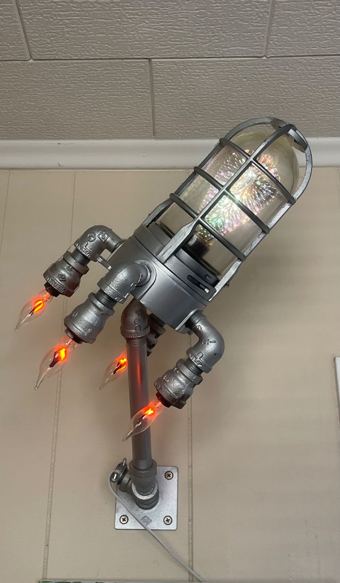 INDUSTRIAL LIGHT-UP ROCKET LAMP HANDMADE BY ED COLE