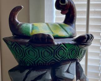 VINTAGE CERAMIC TURTLE COOKIE JAR