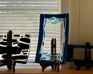 ART GLASS TRAYS BY ED COLE
