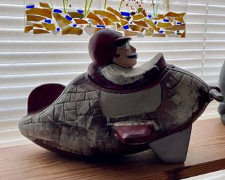 CALIFORNIA ORIGINALS RED BARON IN PLANE COOKIE JAR