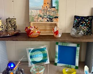 THE ED COLE ART GLASS COLLECTION CONTINUES, DESERT MOTIF ORIGINAL ART BY CHERYL COLE